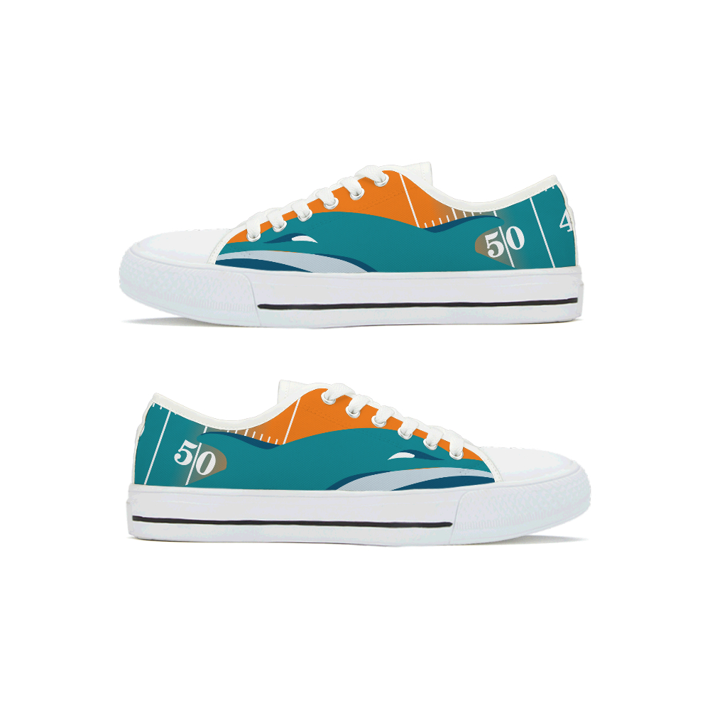 Women's Miami Dolphins Low Top Canvas Sneakers 001